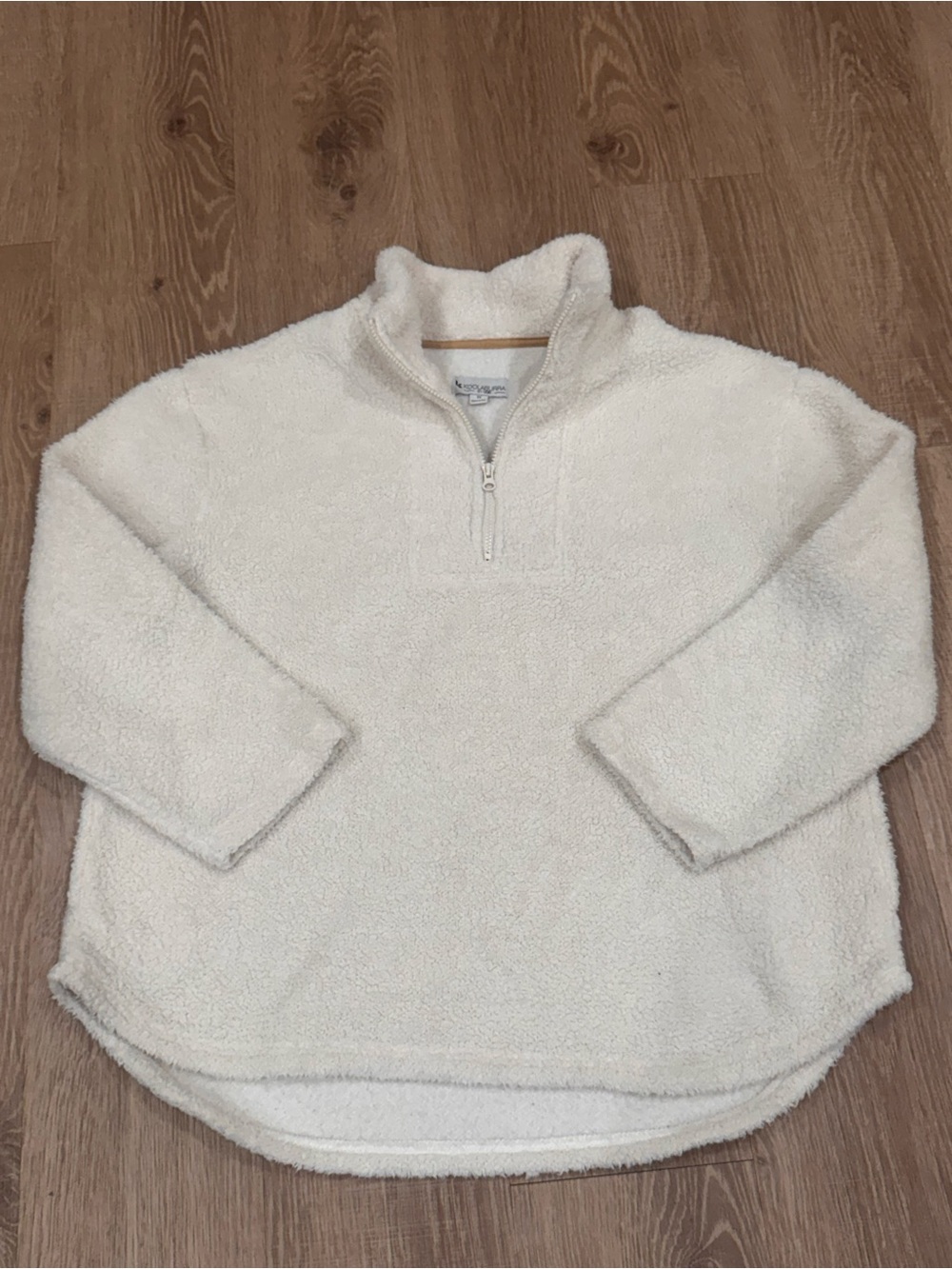 Koolaburra by UGG White Sherpa Fleece Quarter Zip Pullover 1X Cozy